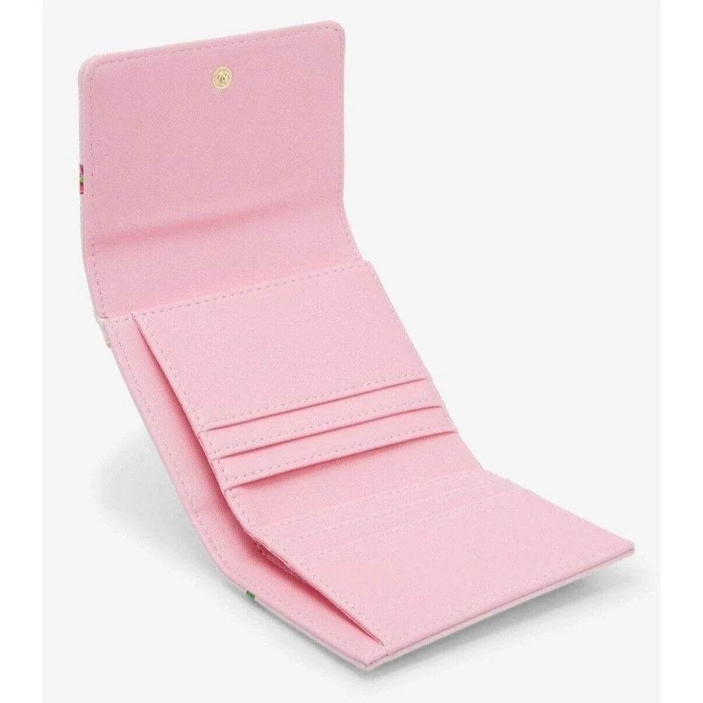 Strawberry Shortcake Strawberries, Pink‎ Bows Lace Up WALLET NWT!